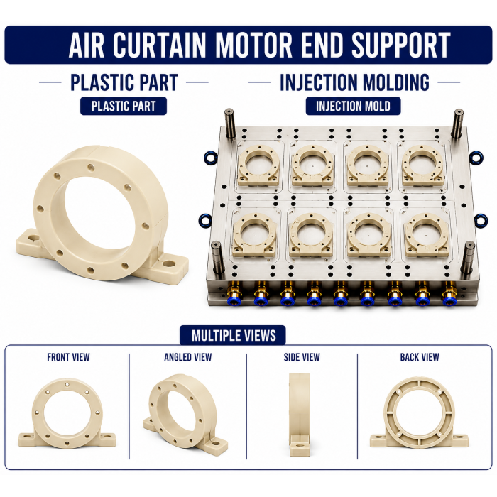Air Curtain Plastic Motor End Support Mould and Moulding Service