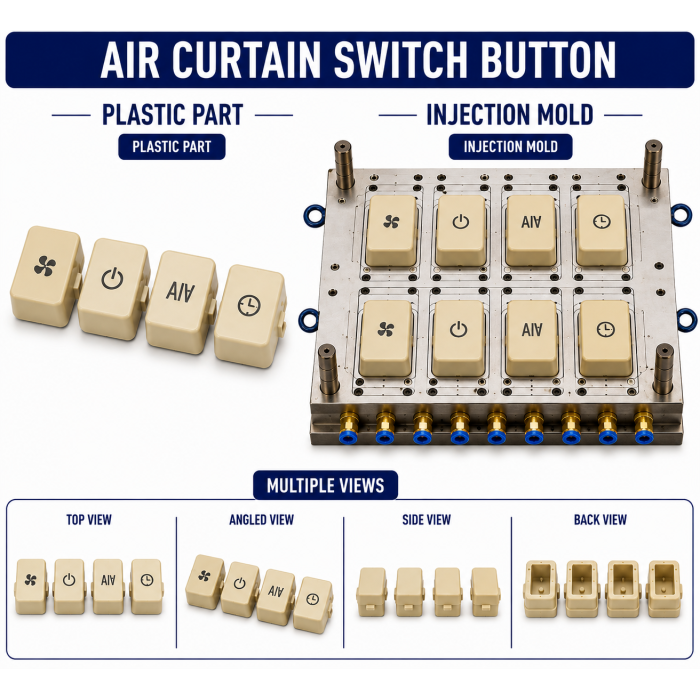 Air Curtain Plastic Switch Button Mould and Moulding Service