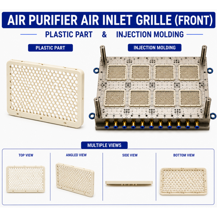 Air Purifier Plastic Air Inlet Front Grille Mould and Moulding Service