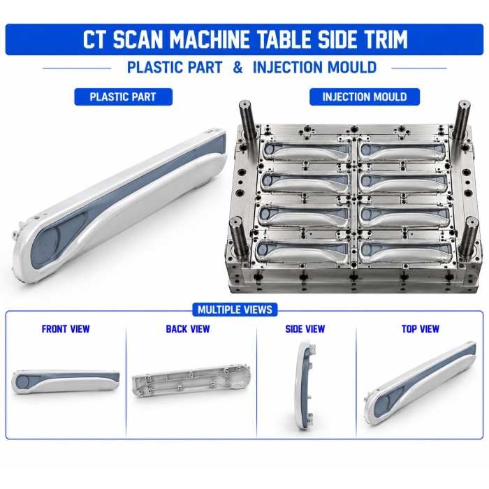 CT Scan Machine Plastic Table Side Trim Mould and Moulding Service