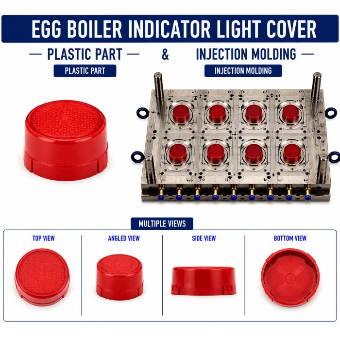 Egg Boiler Plastic Indicator Light Cover Mould and Moulding Service Egg Boiler Plastic Indicator Light Cover Mould and Moulding Service
