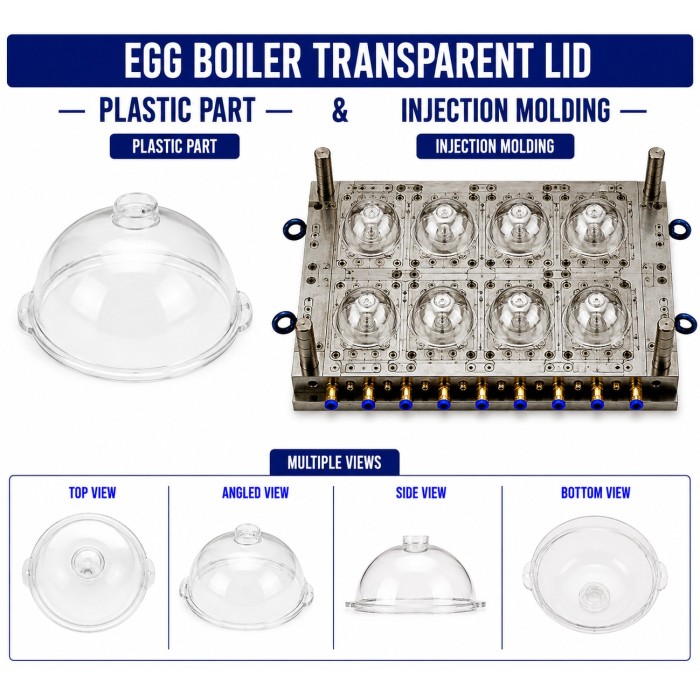 Egg Boiler Plastic Transparent Lid Mould and Moulding Service Egg Boiler Plastic Transparent Lid Mould and Moulding Service