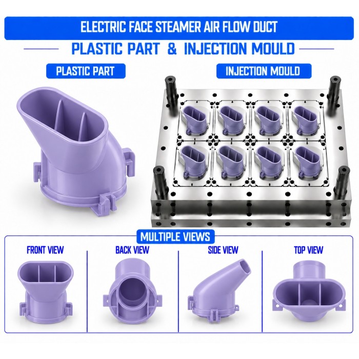 Electric Face Steamer Plastic Air Flow Duct Mould and Moulding Service