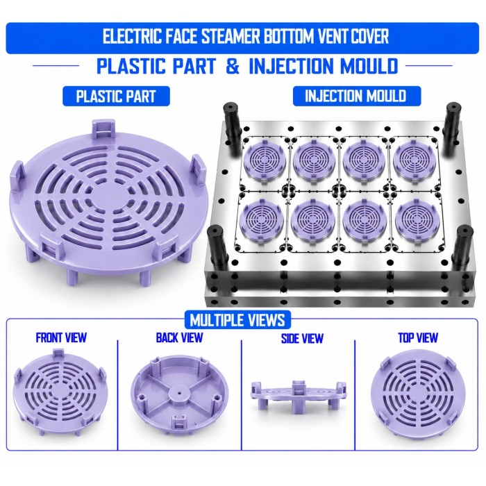 Electric Face Steamer Plastic Bottom Vent Cover Mould and Moulding Service