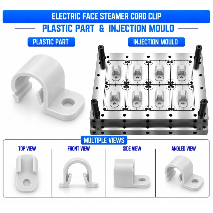Electric Face Steamer Plastic Cord Clip Mould and Moulding Service