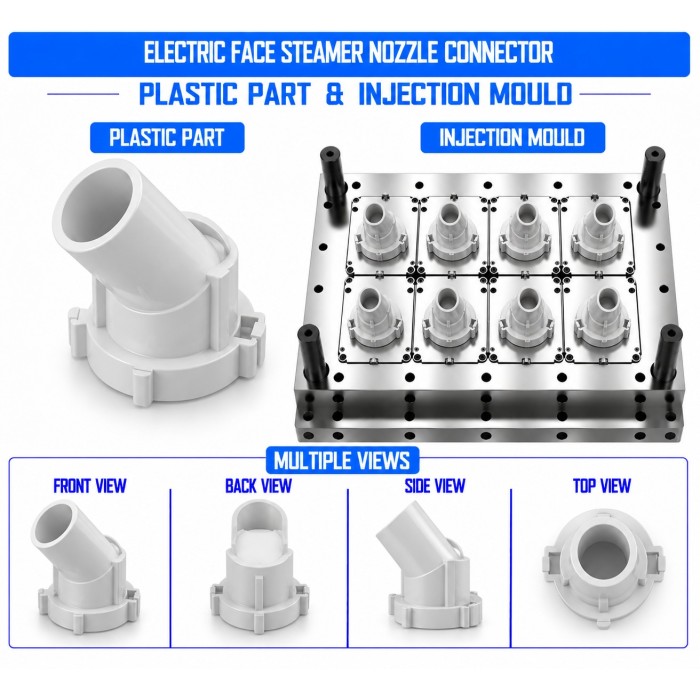 Electric Face Steamer Plastic Nozzle Connector Mould and Moulding Service