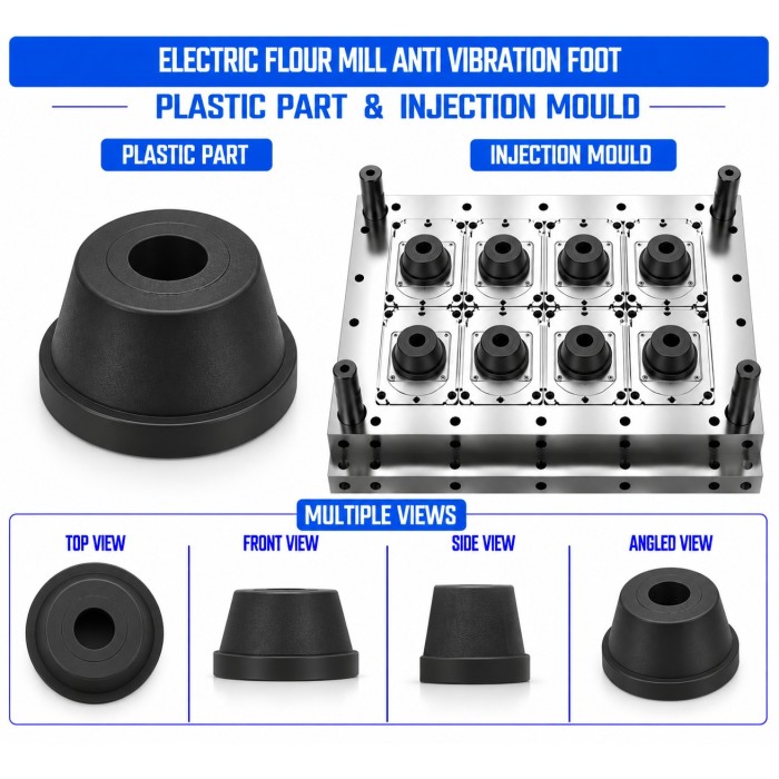 Electric Flour Mill Plastic Anti Vibration Foot Mould and Moulding Service