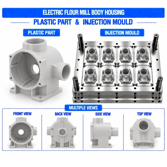 Electric Flour Mill Plastic Body Housing Mould and Moulding Service