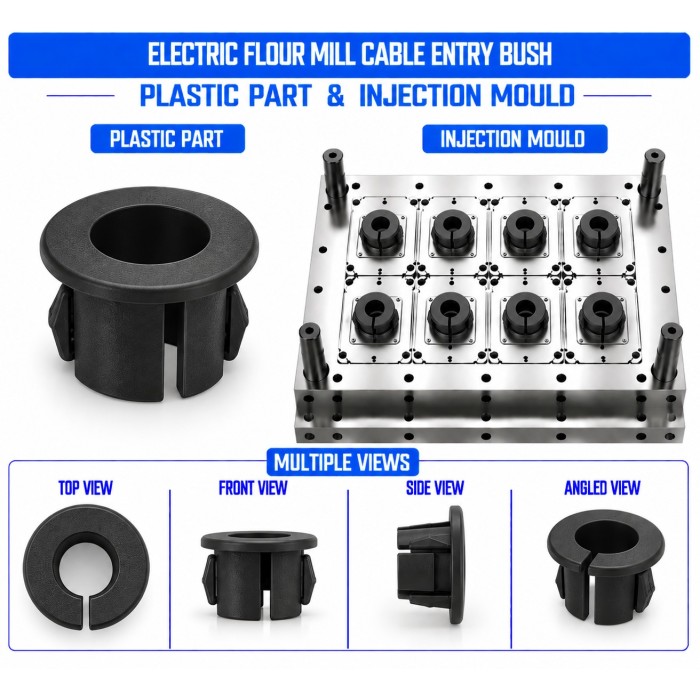 Electric Flour Mill Plastic Cable Entry Bush Mould and Moulding Service
