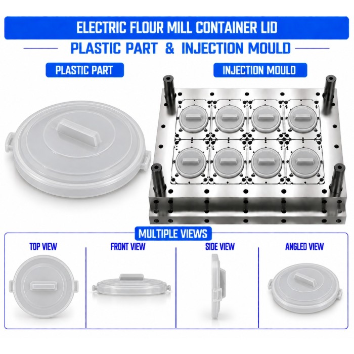 Electric Flour Mill Plastic Container Lid Mould and Moulding Service