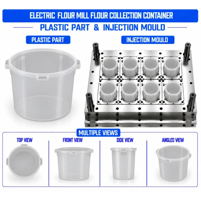 Electric Flour Mill Plastic Flour Collection Container Mould and Moulding Service