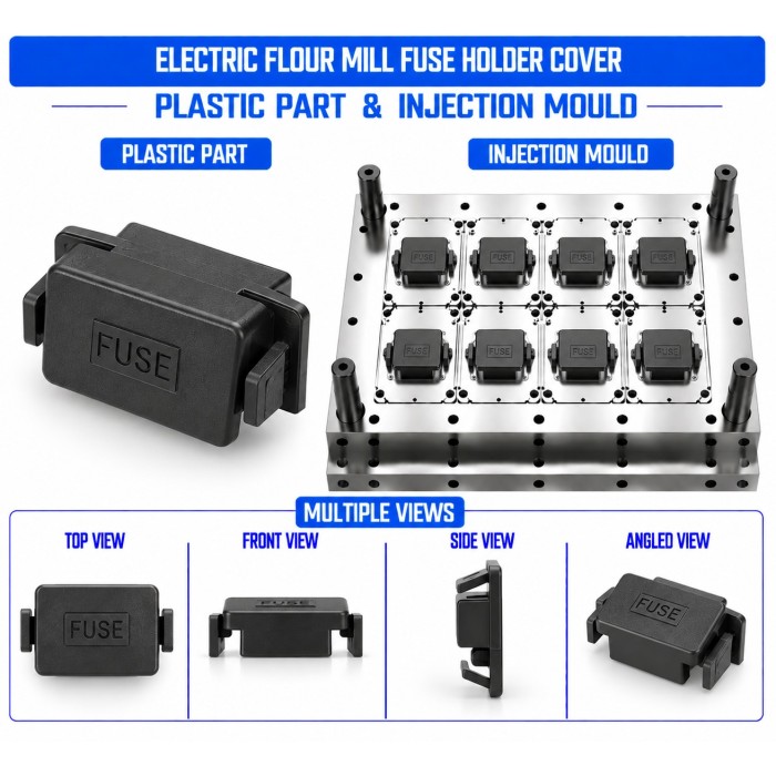 Electric Flour Mill Plastic Fuse Holder Cover Mould and Moulding Service