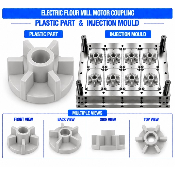 Electric Flour Mill Plastic Motor Coupling Mould and Moulding Service