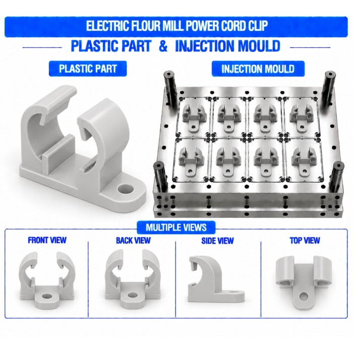 Electric Flour Mill Plastic Power Cord Clip Mould and Moulding Service