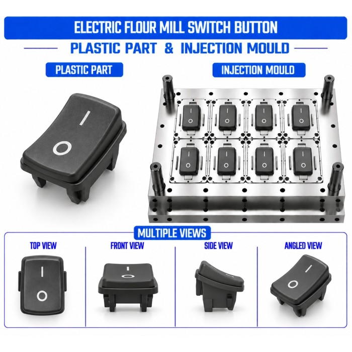 Electric Flour Mill Plastic Switch Button Mould and Moulding Service