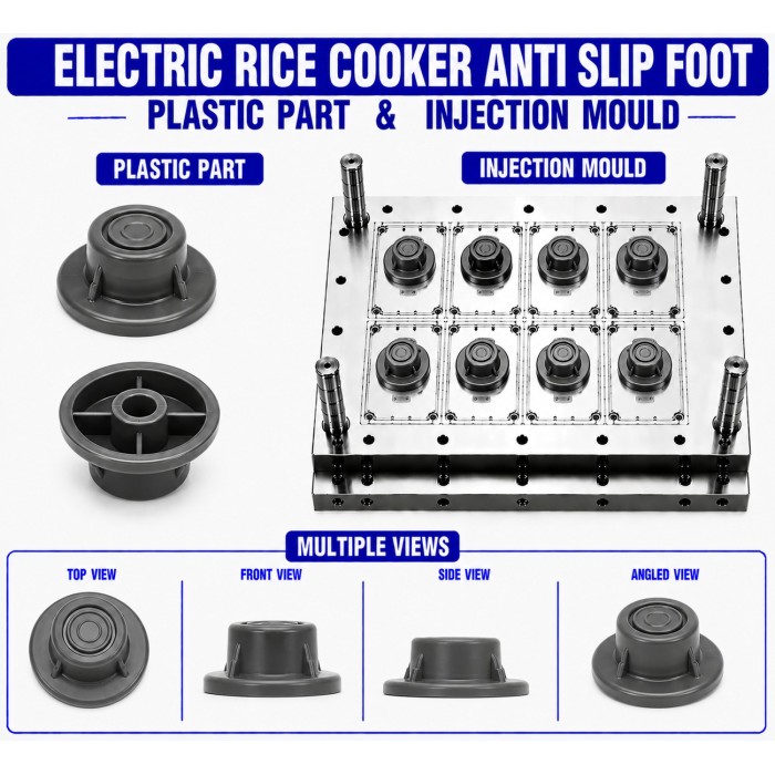 Electric Rice Cooker Plastic Anti Slip Foot Mould and Moulding Service