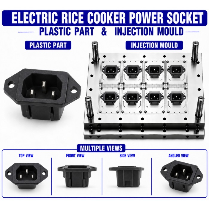 Electric Rice Cooker Plastic Power Socket Mould and Moulding Service