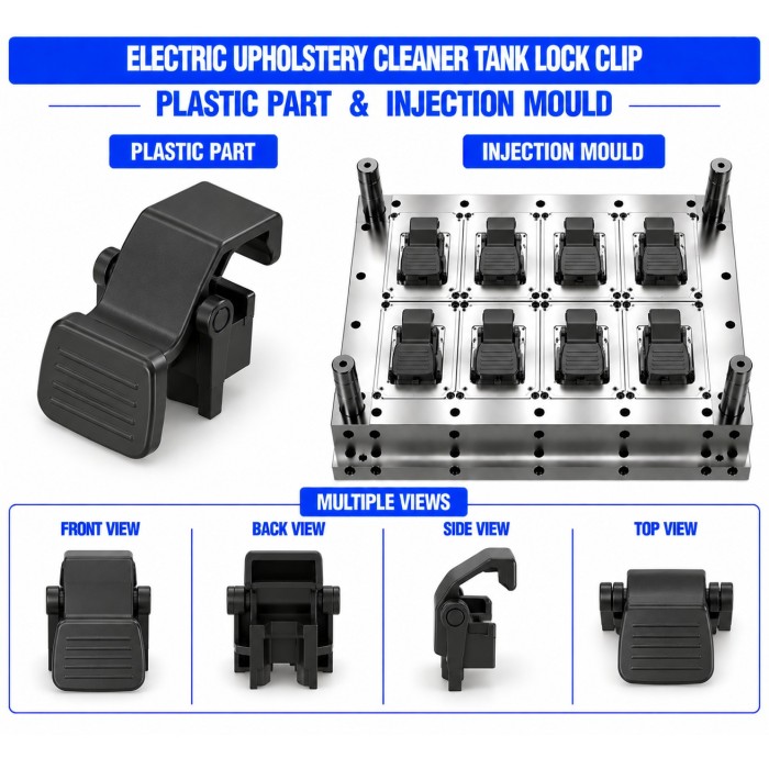 Electric Upholstery Cleaner Plastic Tank Lock Clip Mould and Moulding Service