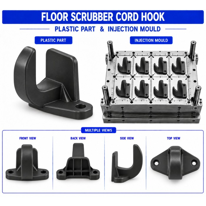 Floor Scrubber Plastic Cord Hook Mould and Moulding Service