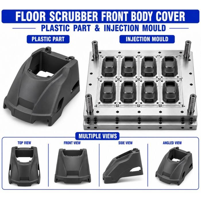 Floor Scrubber Plastic Front Body Cover Mould and Moulding Service Floor Scrubber Plastic Front Body Cover Mould and Moulding Service