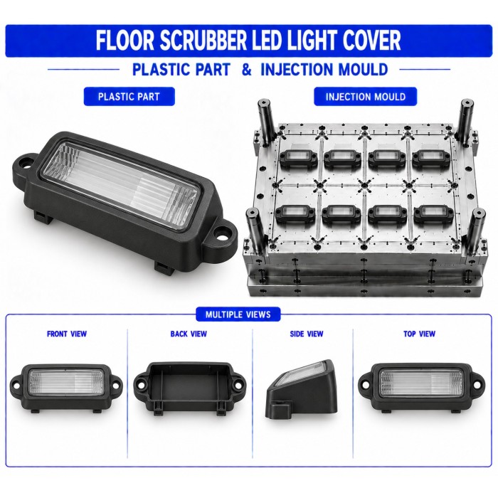 Floor Scrubber Plastic Led Light Cover Mould and Moulding Service