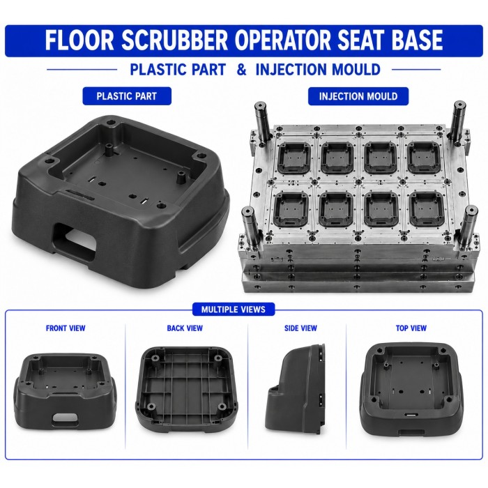 Floor Scrubber Plastic Operator Seat Base Mould and Moulding Service