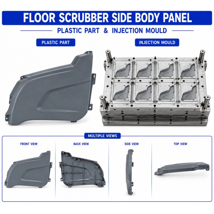 Floor Scrubber Plastic Side Body Panel Mould and Moulding Service Floor Scrubber Plastic Side Body Panel Mould and Moulding Service