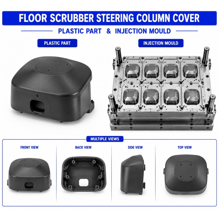 Floor Scrubber Plastic Steering Column Cover Mould and Moulding Service