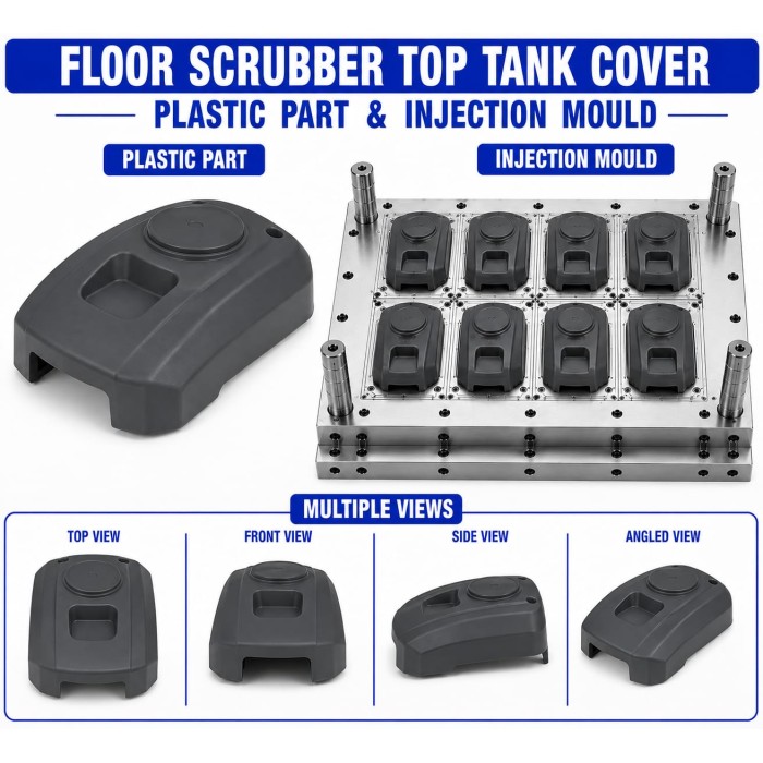 Floor Scrubber Plastic Top Tank Cover Mould and Moulding Service