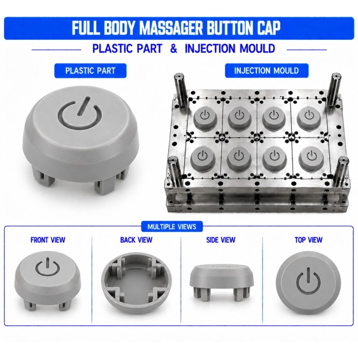 Full Body Massager Plastic Button Cap Mould and Moulding Services