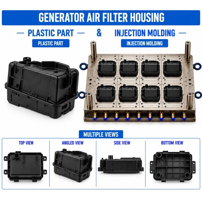 Generator Plastic Air Filter Housing Mould and Moulding Service