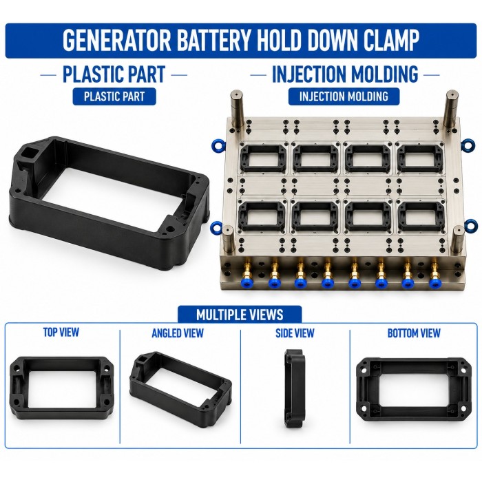 Generator Plastic Battery Hold Down Clamp Mould and Moulding Service