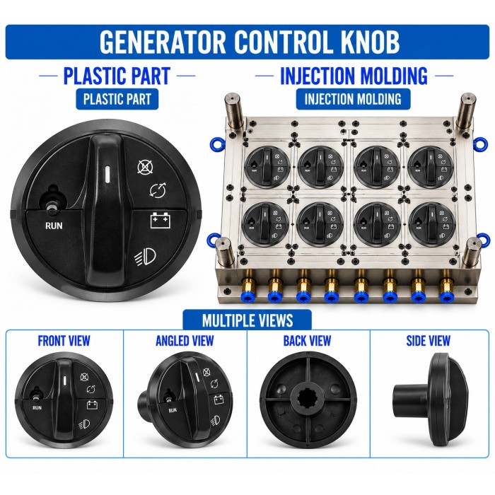 Generator Plastic Control Knob Mould and Moulding Service