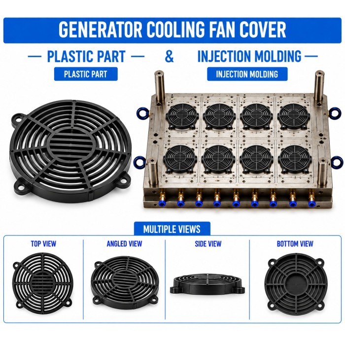 Generator Plastic Cooling Fan Cover Mould and Moulding Service