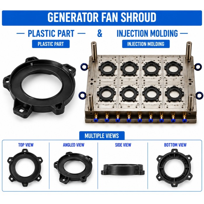 Generator Plastic Fan Shroud Mould and Moulding Service