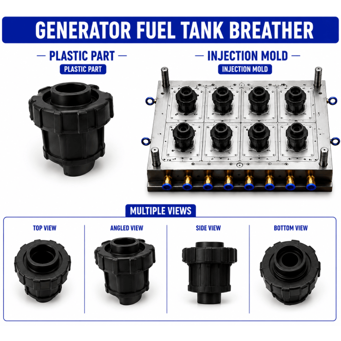 Generator Plastic Fuel Tank Breather Mould and Moulding Service