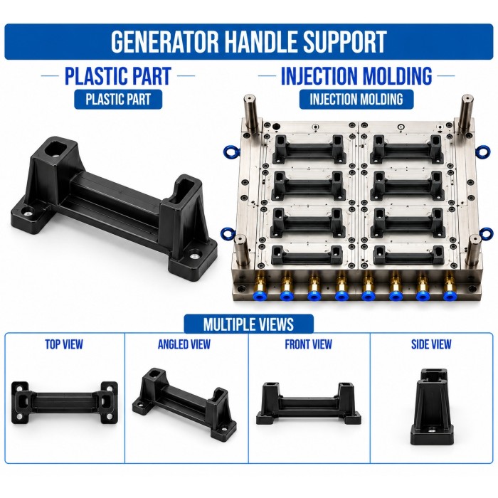 Generator Plastic Handle Support Mould and Moulding Service