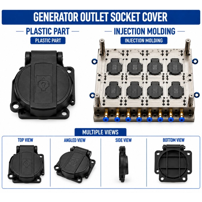 Generator Plastic Outlet Socket Cover Mould and Moulding Service