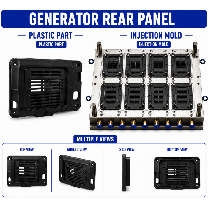 Generator Plastic Rear Panel Mould and Moulding Service