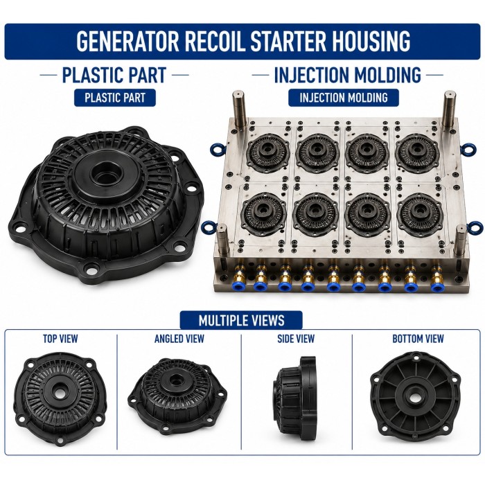 Generator Plastic Recoil Starter Housing Mould and Moulding Service
