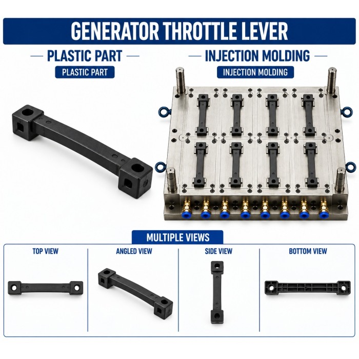 Generator Plastic Throttle Lever Mould and Moulding Service