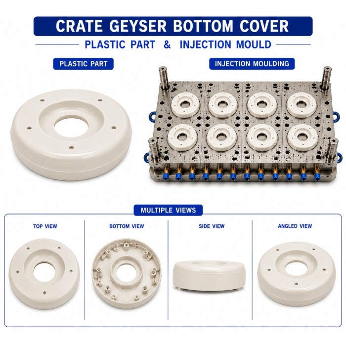 Geyser Plastic Bottom Cover Mould and Moulding Service Geyser Plastic Bottom Cover Mould and Moulding Service