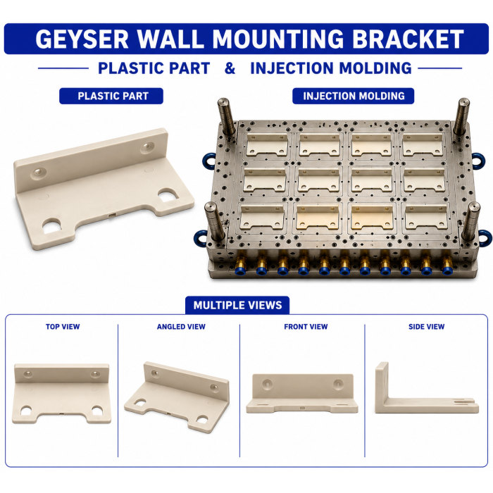 Geyser Plastic Wall Mounting Bracket Mould and Moulding Service
