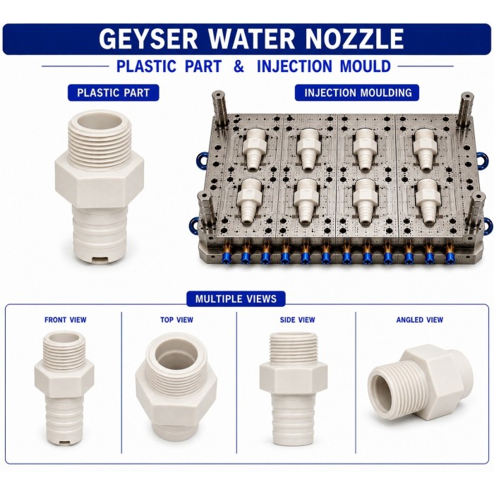Geyser Plastic Water Nozzle Mould and Moulding Service