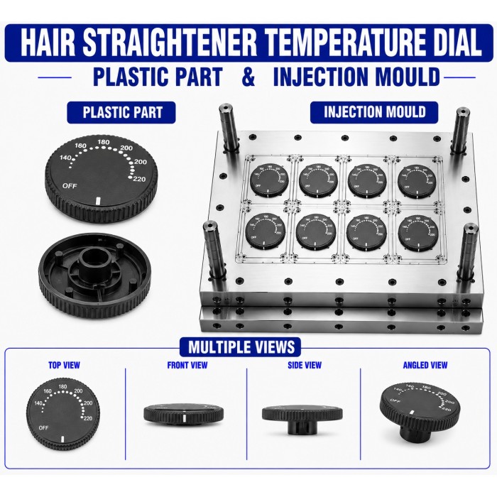 Hair Straightener Plastic Temperature Dial Mould and Moulding Service