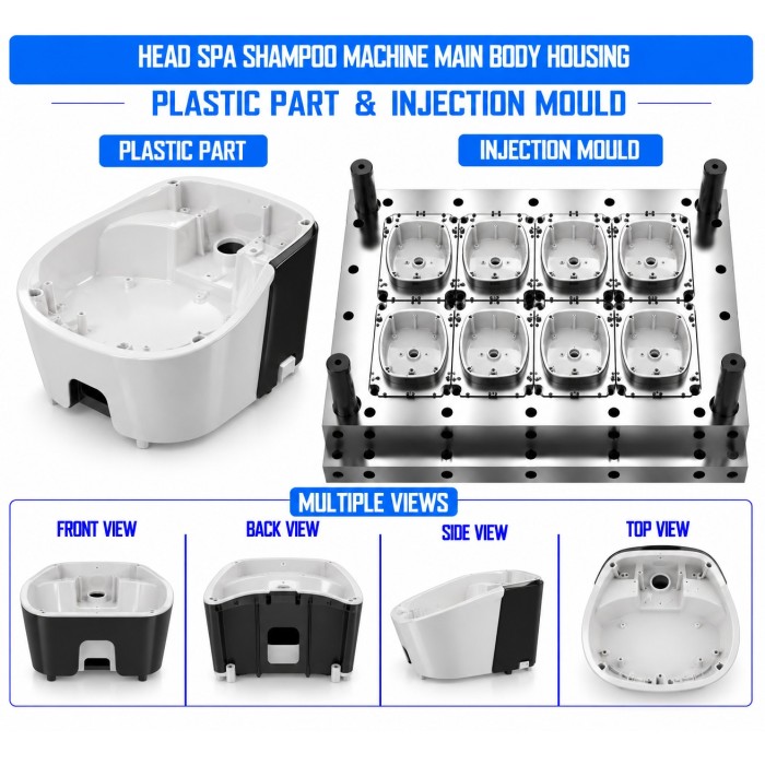 Head Spa Shampoo Machine Plastic Main Body Housing Mould and Moulding Services