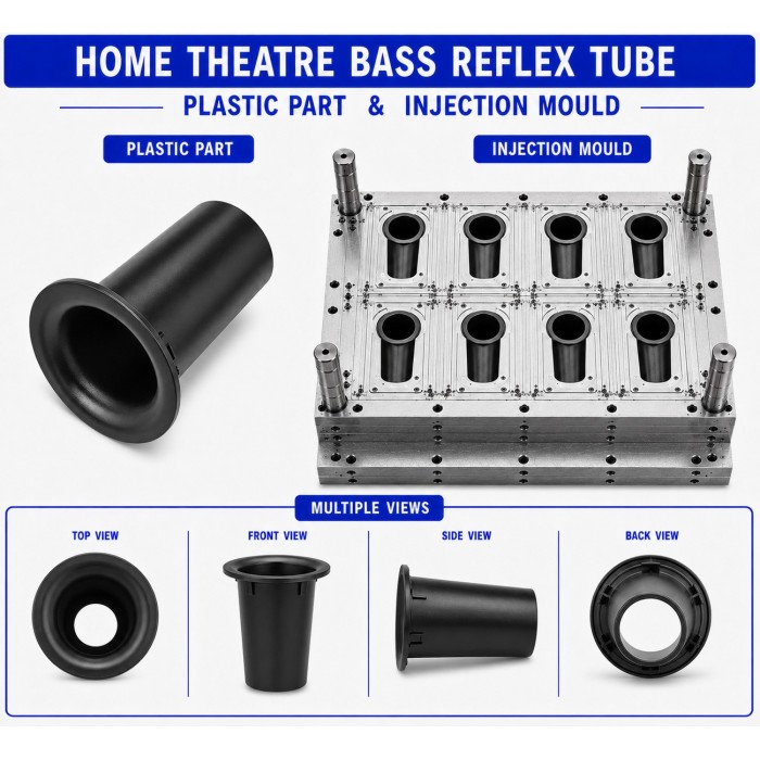 Home Theatre Plastic Bass Reflex Tube Mould and Moulding Service