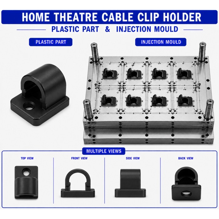 Home Theatre Plastic Cable Clip Holder Mould and Moulding Service Home Theatre Plastic Cable Clip Holder Mould and Moulding Service