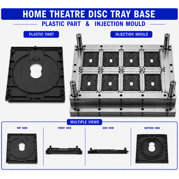 Home Theatre Plastic Disc Tray Base Mould and Moulding Service