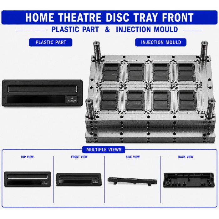 Home Theatre Plastic Disc Tray Front Mould and Moulding Service